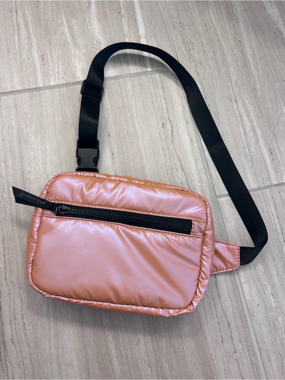 FP Movement by Free People Pink Satin Crossbody Belt Bag